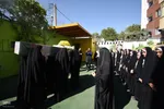 آیین استقبال از پیکر شهید گمنام در دبستان کمائی اصفهان