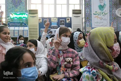 جشن روز دختر با حضور خدام حرم مطهر رضوی در مسجد جوادالائمه اهواز