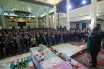 آیین وداع با پیکرهای مطهر چهار شهید گمنام دوران دفاع مقدس در حرم مطهر شاهچراغ(ع)‎