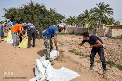 سیلاب در روستاهای غزاویه
