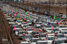 راهپیمایی خودرویی در زنجان