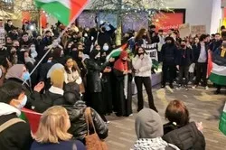 Une manifestation à Chicago contre les crimes israéliens en Palestine