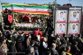 مراسم تشییع ۱۶آتش نشان شهید حادثه  پلاسکو