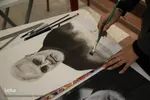 نقاشی چهره سردار سلیمانی در همدان‎‎