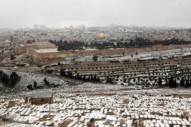 بارش کم سابقه برف در بیت المقدس
