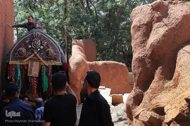نخل‌گردانی روز عاشورا در روستای ابیانه
