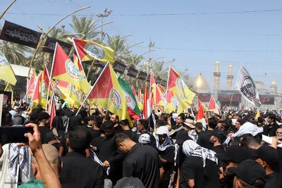 تشییع پیکر مطهر رهبر شهید در کربلا