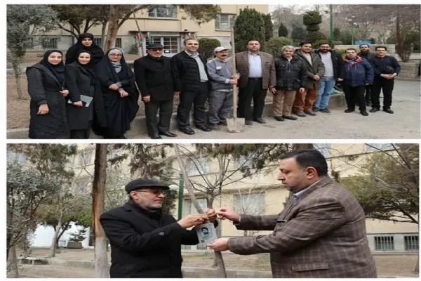 کاشت 3 نهال زیتون مزین به اسامی شهدای دانشجو در دانشگاه تهران