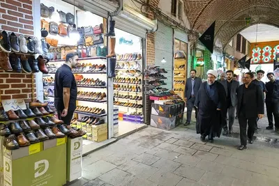 بازدید امام جمعه تبریز از بازار تبریز