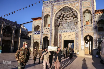 مراسم وداع با پیکر مطهر شهدای تازه تفحص شده در شیراز‎‎