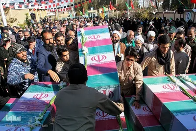 مراسم استقبال از پانزده شهید گمنام در یزد‎‎