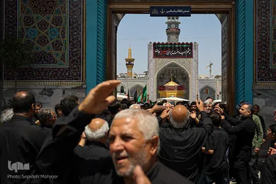 حرم مطهر رضوی در سوگ علمدار کربلا