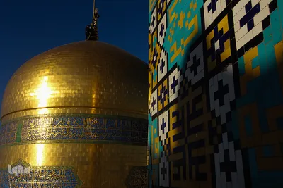 آئین تعویض پرچم گنبد حرم امام رضا(ع)