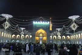 حرم مطهر رضوی در شب ولادت حضرت علی(ع)