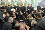 عکس | حضور رئیس‌جمهور در آیین شام غریبان مسجد اوچدکان اردبیل