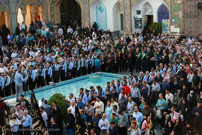 آیین تعویض پرچم گنبد حرم عبدالعظیم حسنی (ع)