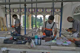 روند مرمت باغ ارم شیراز