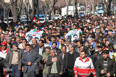 تشییع پیکر شهدای حادثه سقوط اورژانس هوایی در چهارمحال و بختیاری
