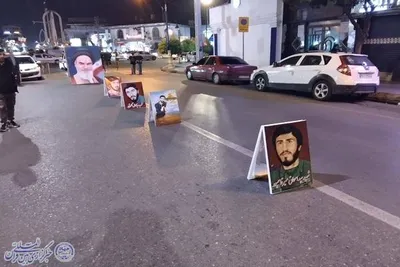 سومین شب از نمایشگاه نقاشی شهدایی در اجتماع شبانه بابلسر