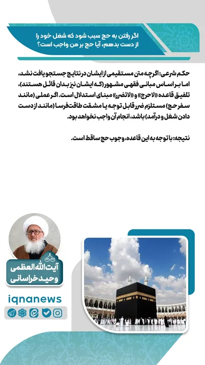 حکم رفتن به حج در صورت از دست دادن شغل