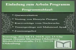 Trauerzeremonie zum Arbain-Tag findet in der Imam Husain Moschee statt