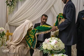 مراسم عقد زوجین جوان در جوار حرم مطهر حضرت شاهچراغ علیه السلام، به‌مناسبت میلاد خجسته مولود کعبه