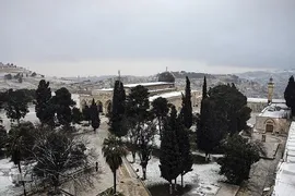 بارش کم سابقه برف در بیت المقدس