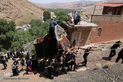 آیین سنتی «نخل‌گردانی» در روستای ابیانه نطنز