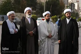 مراسم تشییع پیکر مطهر روحانی شهید مدافع امنیت در شیراز