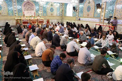 آیین معنوی جزء خوانی قرآن کریم در آستان مقدس امامزاده حسن(ع) کرج