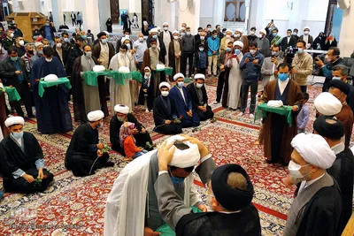 مراسم عمامه گذاری طلاب در اعیاد شعبانیه‎‎