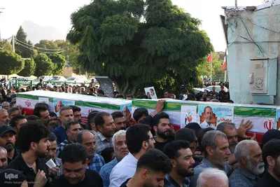 مراسم تشییع پیکر شهیدان مصطفی امینی و عبدالحسین شیخ‌کوپایی