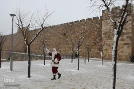 بارش کم سابقه برف در بیت المقدس