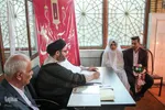 مراسم عقد زوج‌های جوان در آستان علی‌بن مهزیار اهوازی 