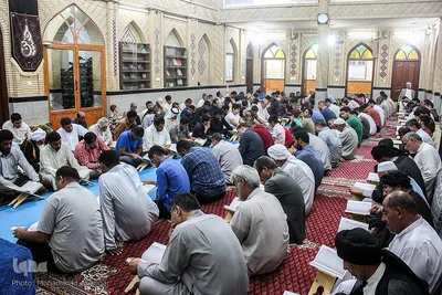 جزءخوانی قرآن در حسینیه آیت‌الله سید عدنان غُریفی خرمشهر