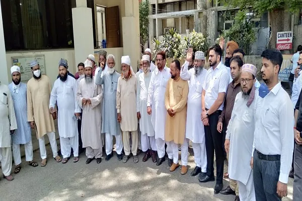 وسیم ملعون کے خلاف لدھیانہ میں مسلمانوں کا شدیداحتجاج