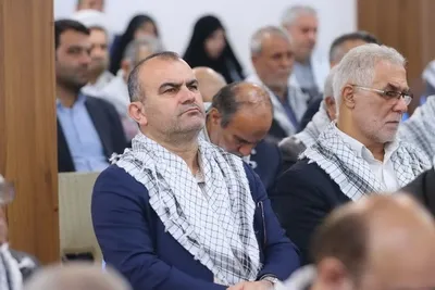 آیت‌الله محمدباقر محمدی لائینی در دیدار اعضای ستاد بزرگداشت هفته دفاع مقدس و جمعی از پیشکسوتان جهاد و مقاومت