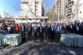 مراسم گلریزان جامعه ورزش برای کمک به مردم سیل‌زده