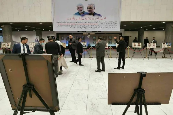 گرامیداشت سالروز شهادت حاج قاسم سلیمانی و ابومهدی المهندس در پارلمان عراق