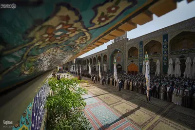 مراسم برافراشتن پرچم غدیر در حرم علوی