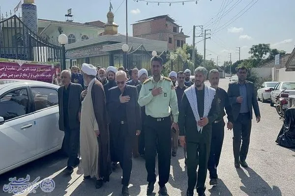 عزاداری مردم بابلسر در سالروز شهادت امام حسن عسکری(ع) و گل افشانی مزار سه شهید گمنام علقمه