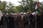تجمع حوزویان و دانشگاهیان در اعتراض به حمله وحشیانه اسرائیل به بیمارستان غزه‎