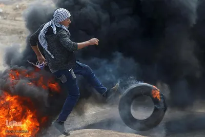 تظاهرات فلسطینیان معترض به انتقال سفارت آمریکا به بیت المقدس در نوار غزه