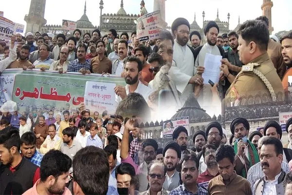 وسیم رضوی کے خلاف آصفی مسجد میں احتجاجی مظاہرہ- علماء اور ذاکرین نے گرفتاری کا مطالبہ کردیا
