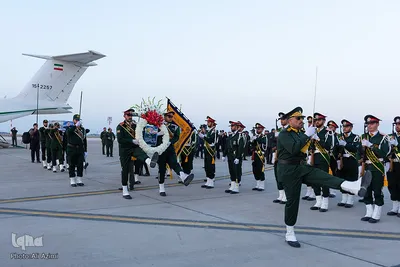 استقبال از پیکر مطهر سردار شهید نیلفروشان در فرودگاه اصفهان
