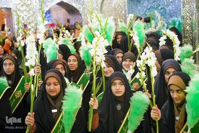 گلباران حرم شاهچراغ در شب ولادت امام رضا( ع‎‎)