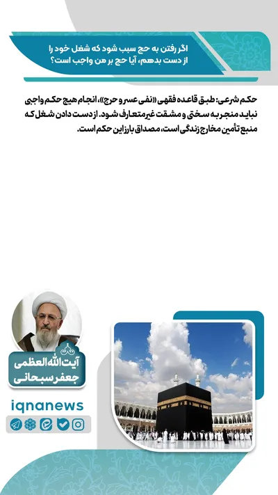 حکم رفتن به حج در صورت از دست دادن شغل