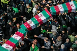 تشییع آلاله‌های گمنام در معراج الشهدای تهران