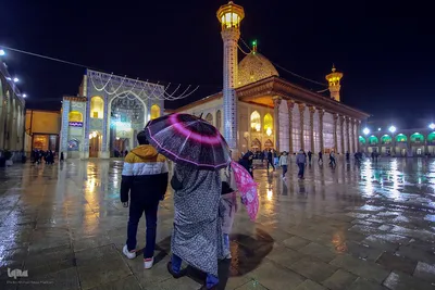 شب بارانی پاییزی در حرم حضرت شاهچراغ (ع)