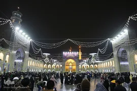 حرم مطهر رضوی در شب نیمه شعبان